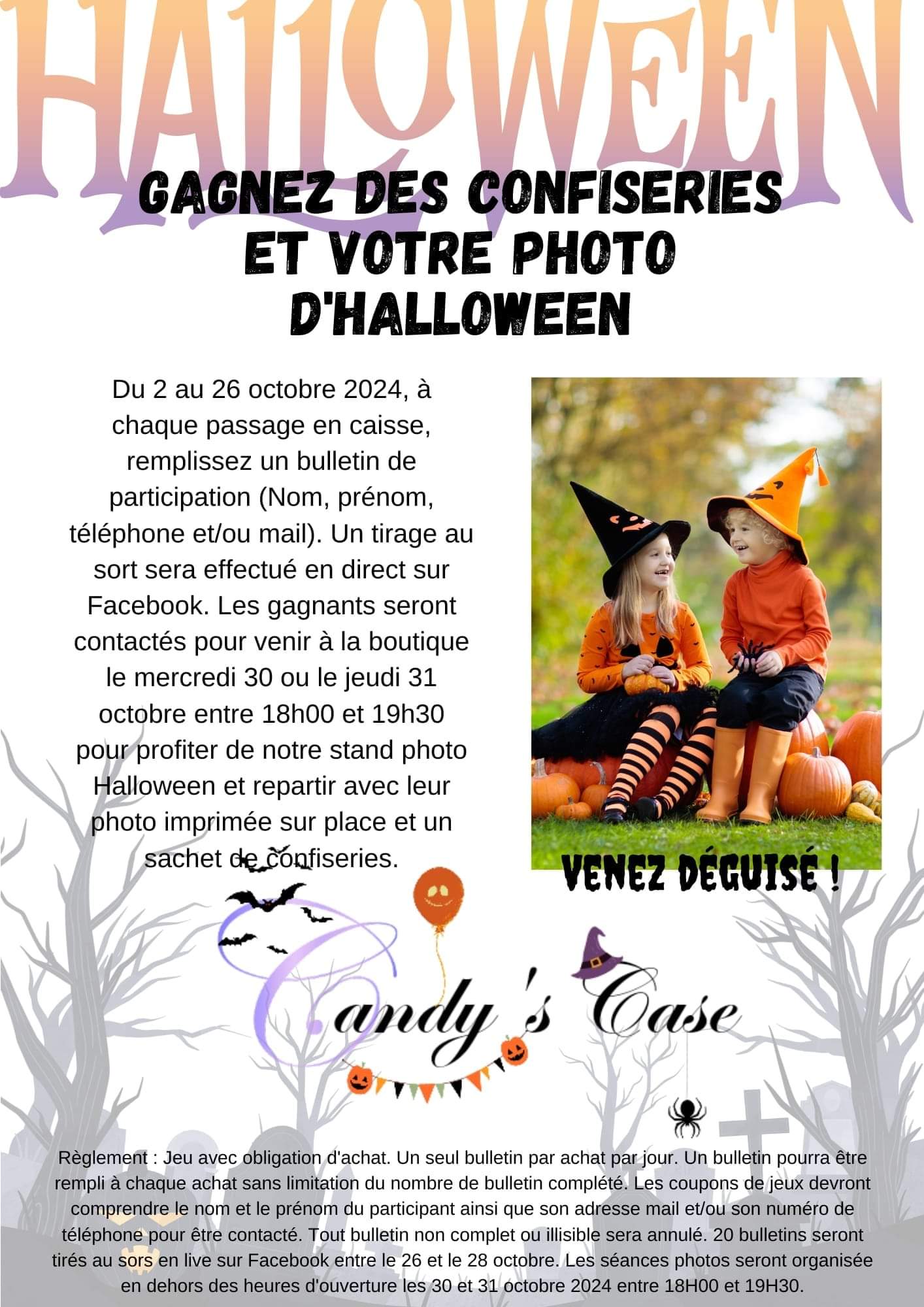 Gagnez des confiseries et votre photo d'Halloween !